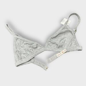 Anthropologie LyreBird Triangle Bralette Grey Ribbed Wireless NWT M